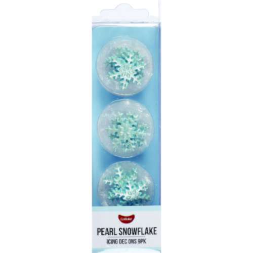 Pearlized Blue Icing Snowflakes